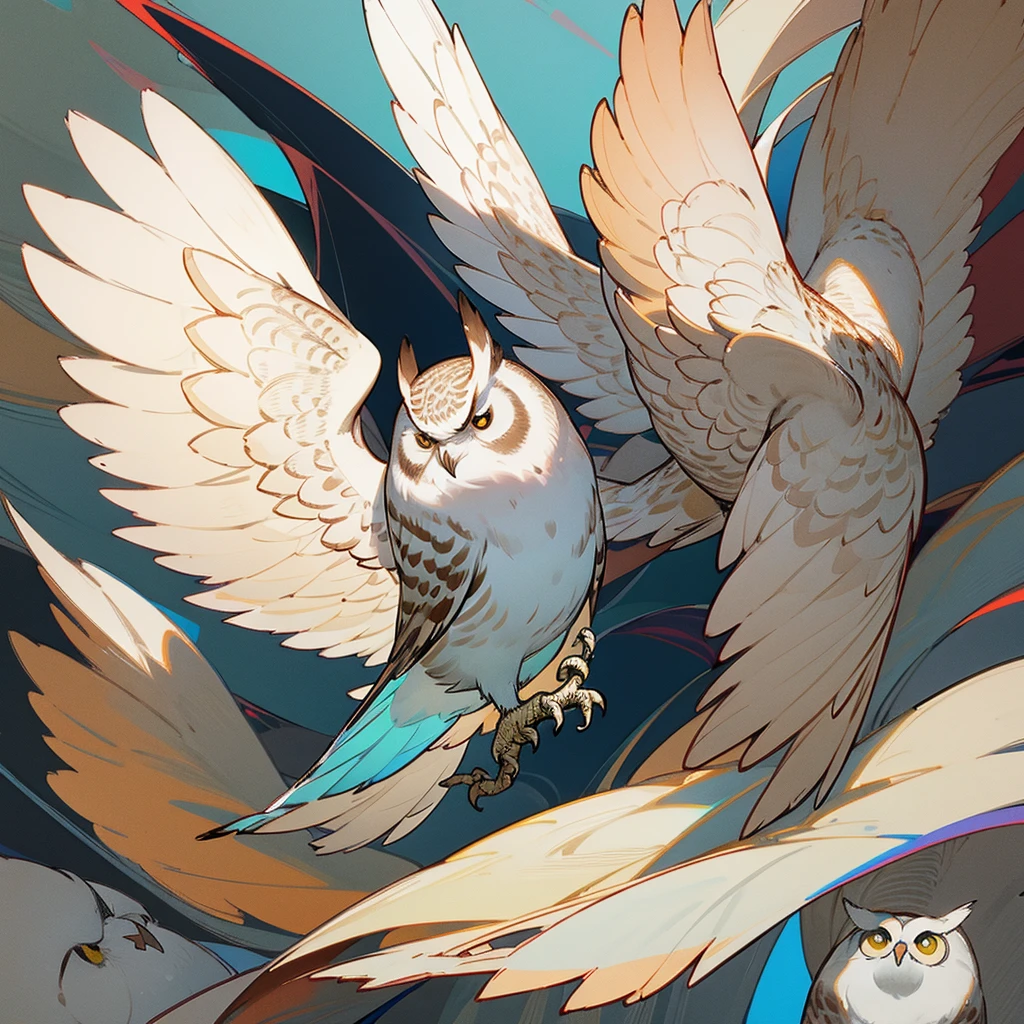 owl、Line art、high resolution