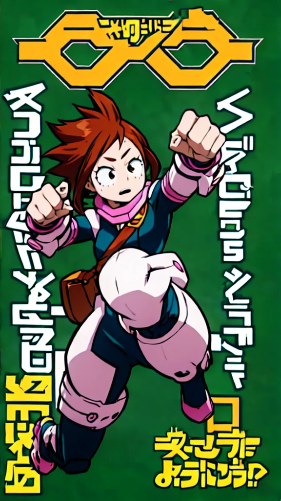 ( My hero academia) . Girl ,
Solo . Fullbody . Simple background , 2d , official art