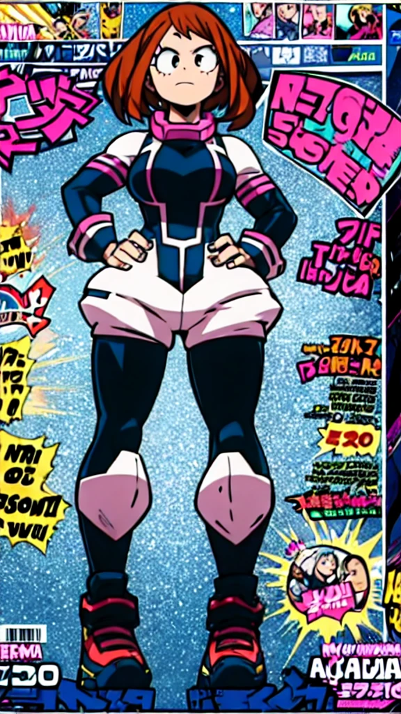 ( My hero academia) . Girl ,
Solo . Fullbody . Simple background , 2d , official art