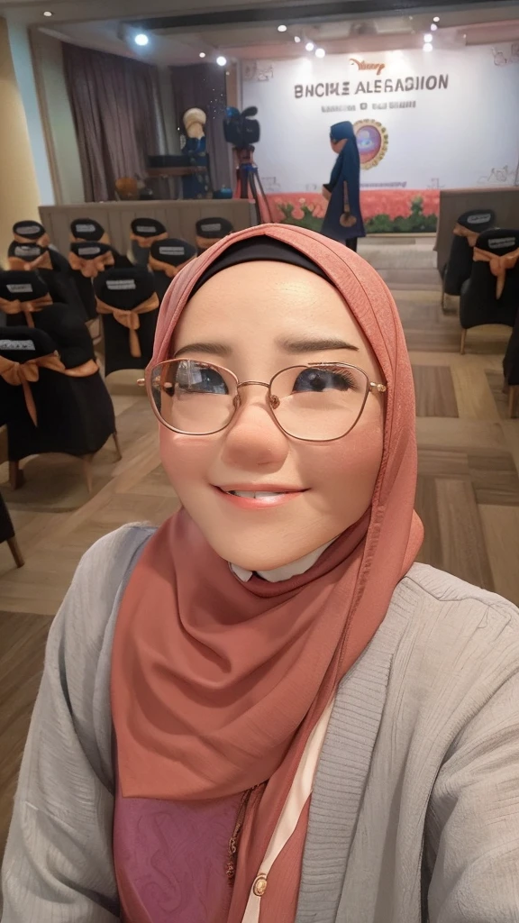 Make like disney character, cute face and wear hijab