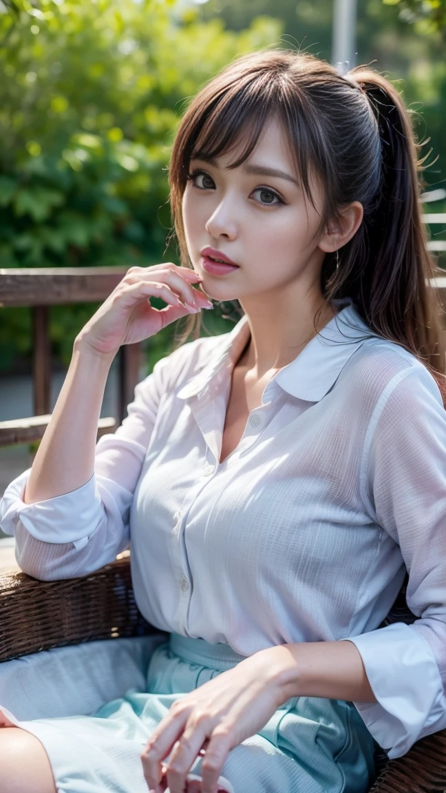 (((Masterpiece，Highest quality，Ultra-high resolution)))，(((極めてdetailed，detailed)))，((Highest quality，8K，16K，))，Japanese，high school girl，Girls&#39; School，Reader model，Gal，cute，Beauty，sexy，glamorous，uniform，cardigan，blouse(Wearing clothes next to the skin)，mini skirt，Knee-high socks，boots，dusk，youth，