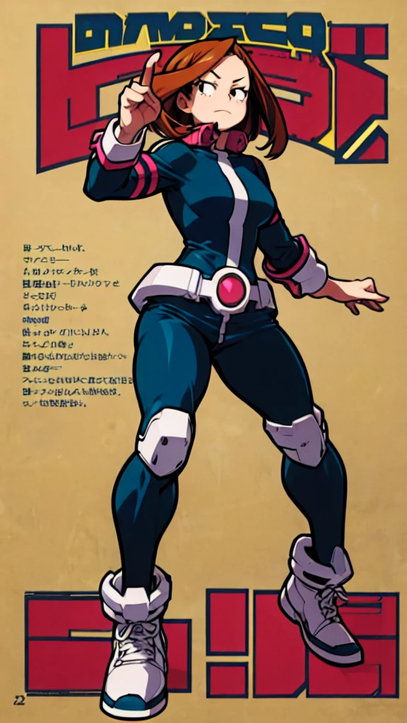 ( My hero academia) . Girl , 
Solo . Fullbody . Simple background , 2d , official art
