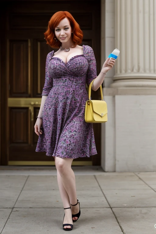 ((48-year-old christina hendricks)) a liliac cute dress, juice colorful, Shot with a Nikon Z7 II, NIKKOR Z 24-70mm f/2.8 S lens, Resolution 45.7 megapixels, ISO sensitivity: 100,
Shutter speed 1/60 second --ar 16:9 --v 5.1 --style raw --q 2 --s 750