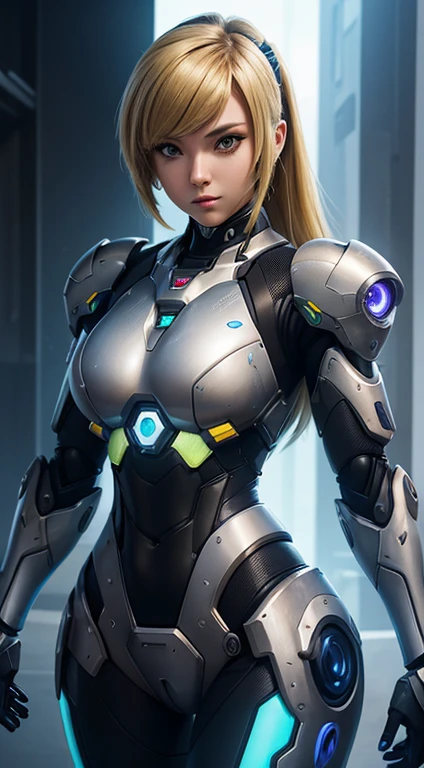 Arafed woman in futuristic suit posing for a photo, Girl wearing mecha cyber armor, prospect, As an Overwatch character, Linda Chica Cyborg, Perfect anime cyborg woman, Perfect android girl, Inspired by Marek Ocon, Impressive armor, Beautiful and attractive female cyborg, Beautiful portrait of Samus Aran, Cyber Suit, Beautiful female android!, Girl in Armor, Beautiful Armor