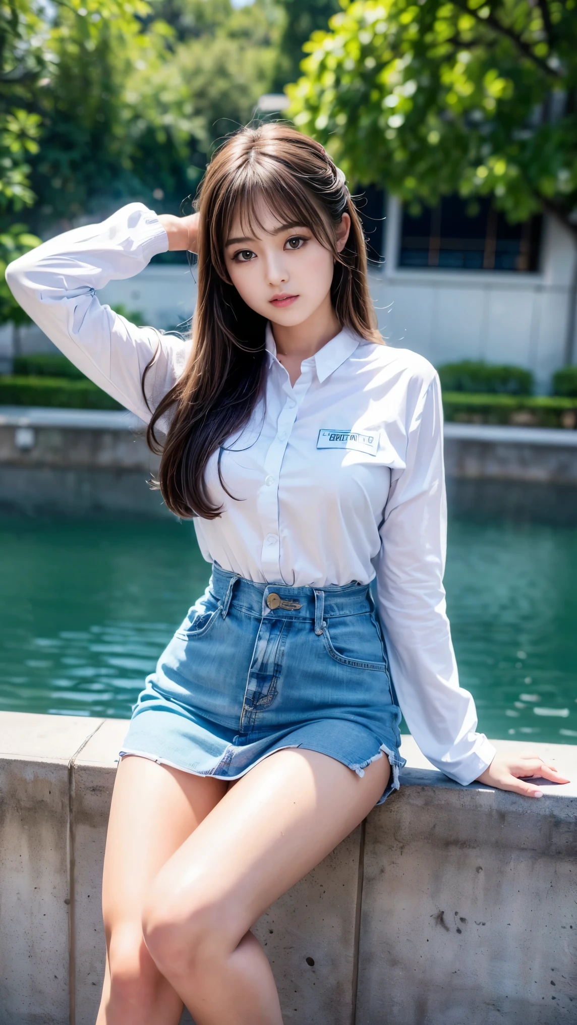 (((Masterpiece，Highest quality，Ultra-high resolution)))，(((極めてdetailed，detailed)))，((Highest quality，8K，16K，))，Japanese，high school girl，Graduation trip，Girls&#39; School，Reader model，Gal，cute，Beauty，sexy，glamorous，uniform，cardigan，blouse(Wearing clothes next to the skin)，mini skirt，Knee-high socks，boots，dusk，youth，Classmate、