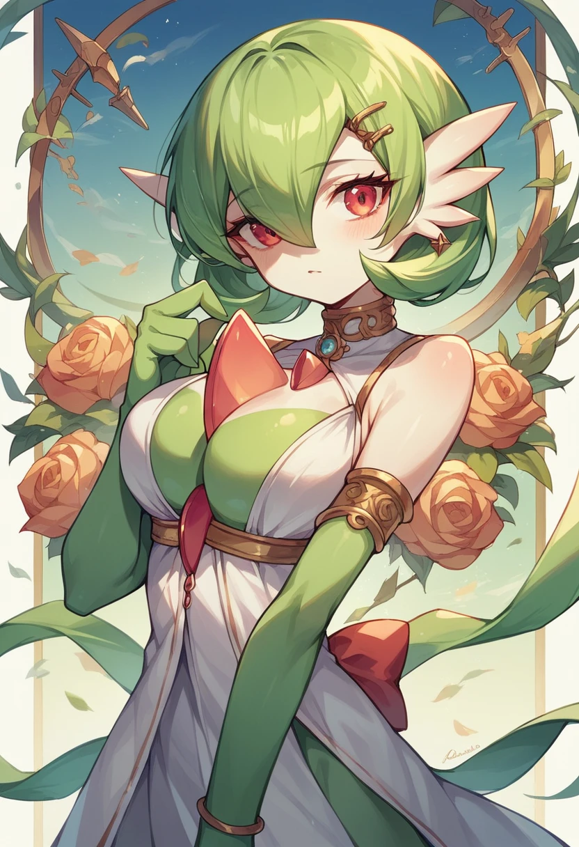 Gardevoir forma humana haciendo una pose sin ropa