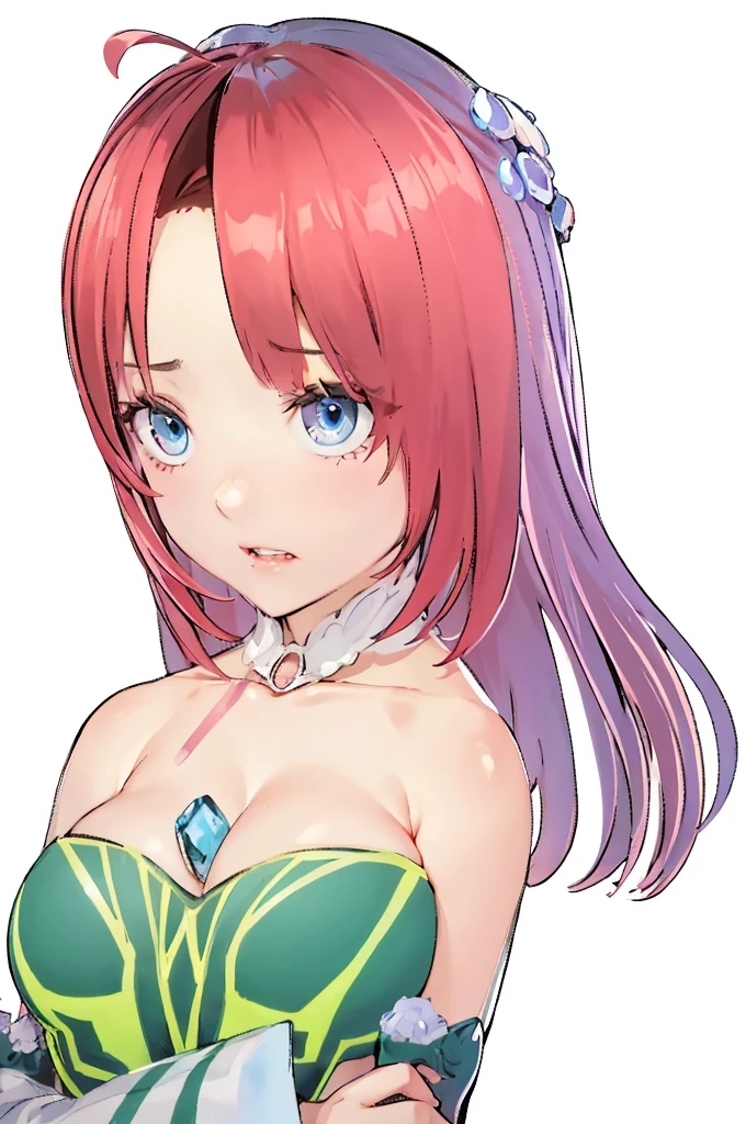 beautiful girl,Blue Eyes,Cleavage,Jewelry on the chest,painful,White tie,4k,8k,Highest quality