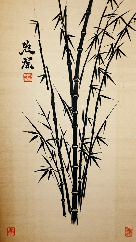 Chinese Menu,Ink Painting,bamboo,