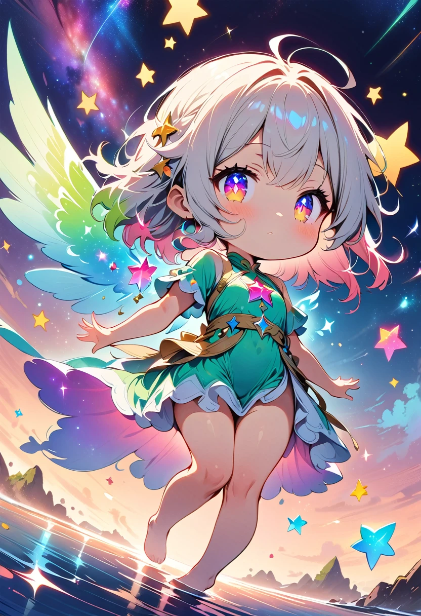 (masterpiece, best quality:1.2), 1 cute little fairy, Solitary,Star