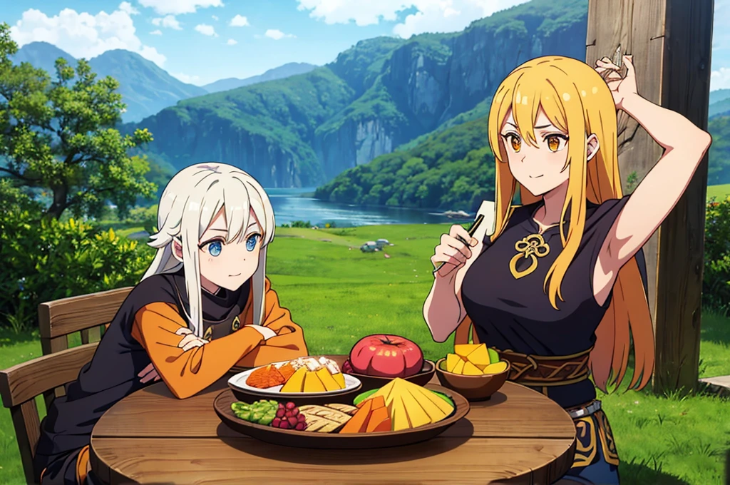 dagas vikingas de acero con mango de cuero