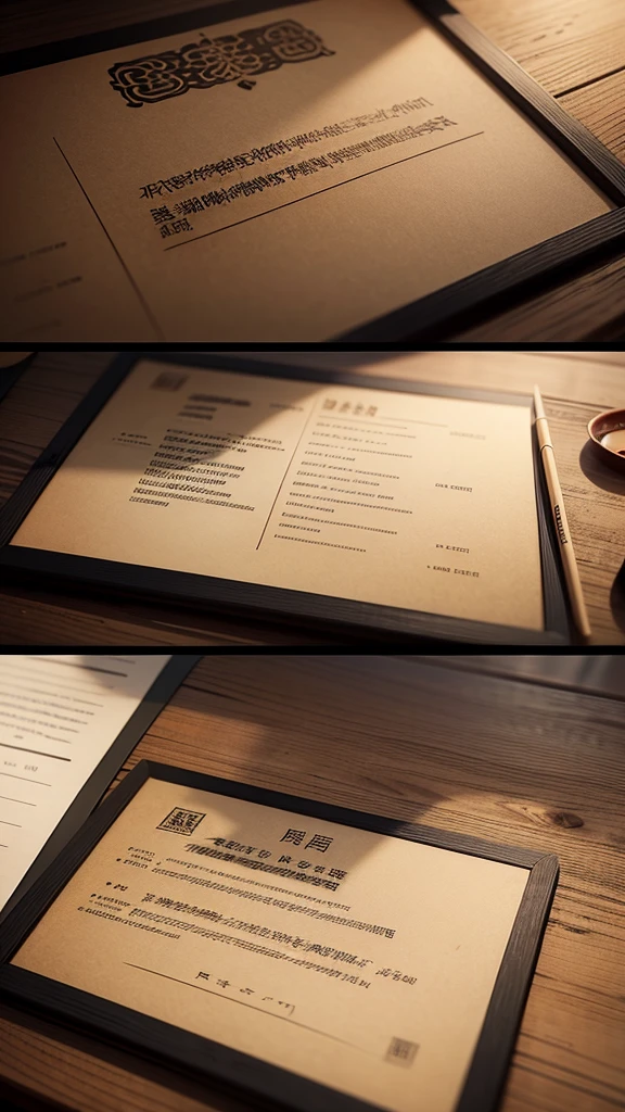 A Chinese menu,Write the word menu on the menu,Background is Chinese style ink bamboo,Textured,black.
