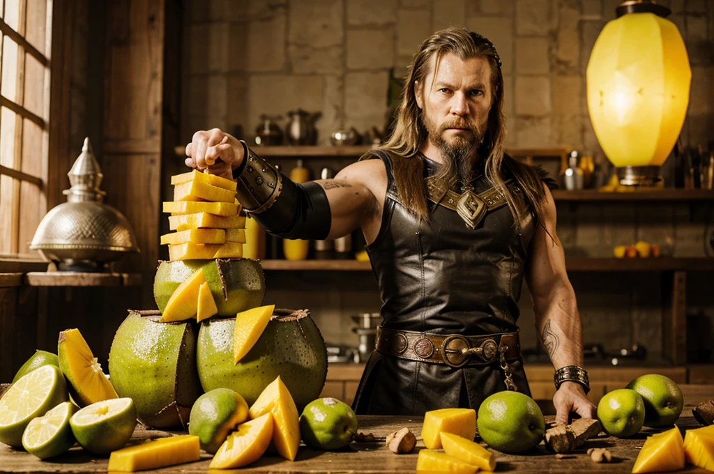 dagas vikingas de acero con mango de cuero