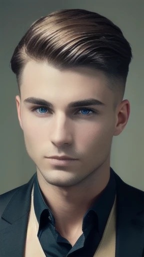 a beautiful Abramowicz men short hair focus on the face, color photo