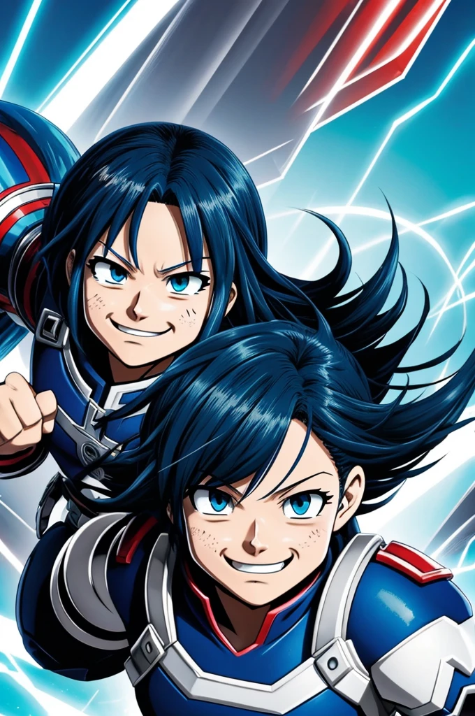 Fondo de my hero academia 
cabello ondulado con mechas azules 
ojos de colores distintos 
piel clara