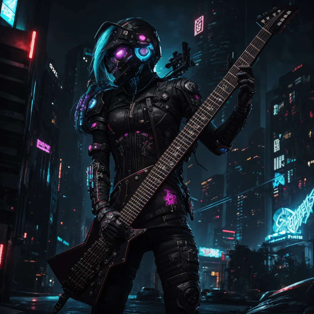 deathcore, cyberpunk, guitar