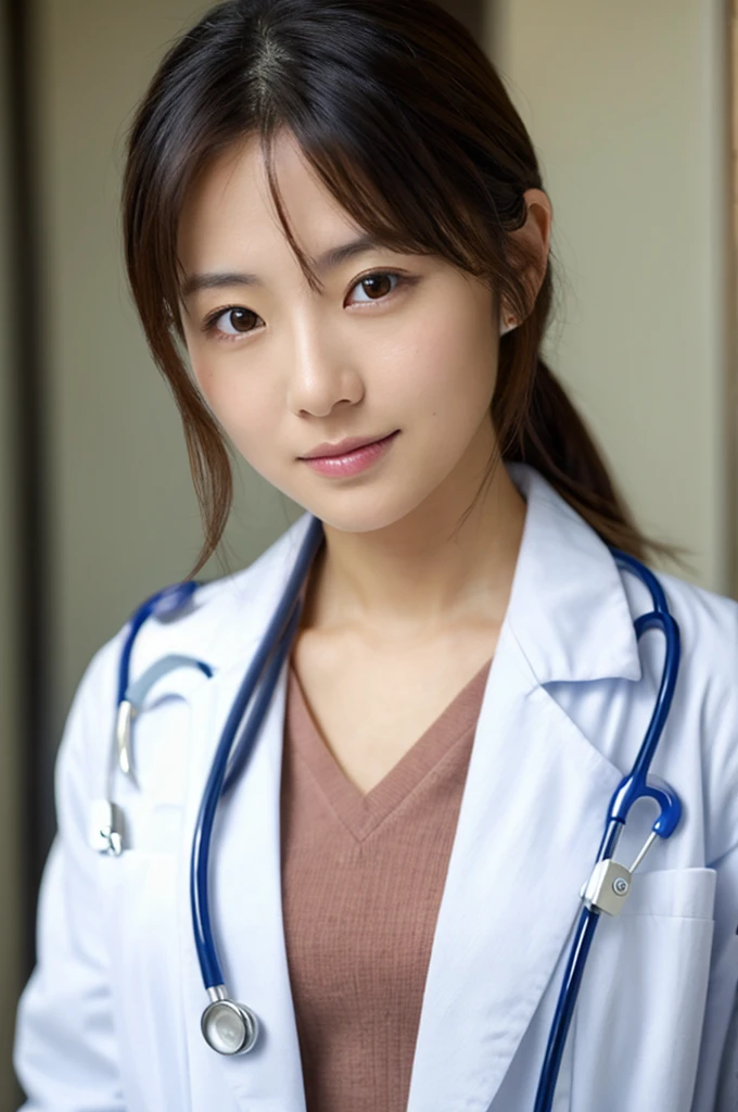 ((Highest quality)), ((masterpiece)), (detailed),Perfect Face,Japanese,Female doctor,White