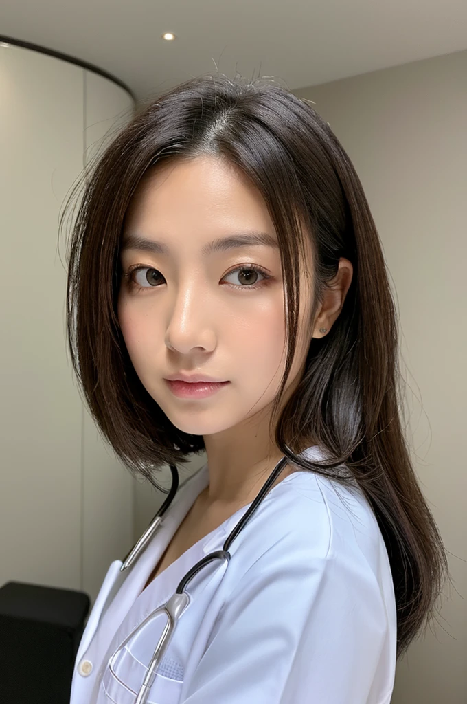 ((Highest quality)), ((masterpiece)), (detailed),Perfect Face,Japanese,Female doctor,White
