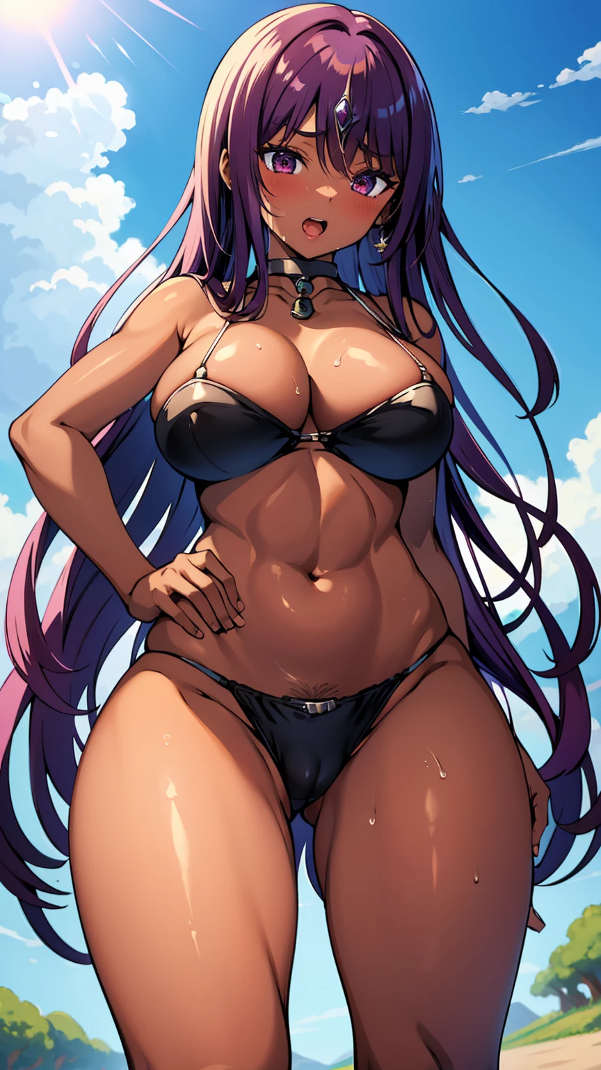 One Woman、Brown Skin、Brown Skin、Manya、Minea、モンバーバラのSisters、Dragon Quest 4、Low - Angle、黒panties、Sisters、panties丸見え、Brown Skin color、Beautiful woman、Very thick thighs、Dancer、fortune teller、Acme Face、Best image quality、High resolution、masterpiece、super high quality、Thick pubic hair、Screaming orgasm face、panties、Very big ass、Very large breasts 、Blushing、4K quality、Blushing、Sweaty all over、Heavy breathing、Steam around the buttocks、Cowboy Shot、Cowboy Shot、{Highest quality}, {so beautiful}, {Very detailed}, {Best illustrations}, Usage notes,