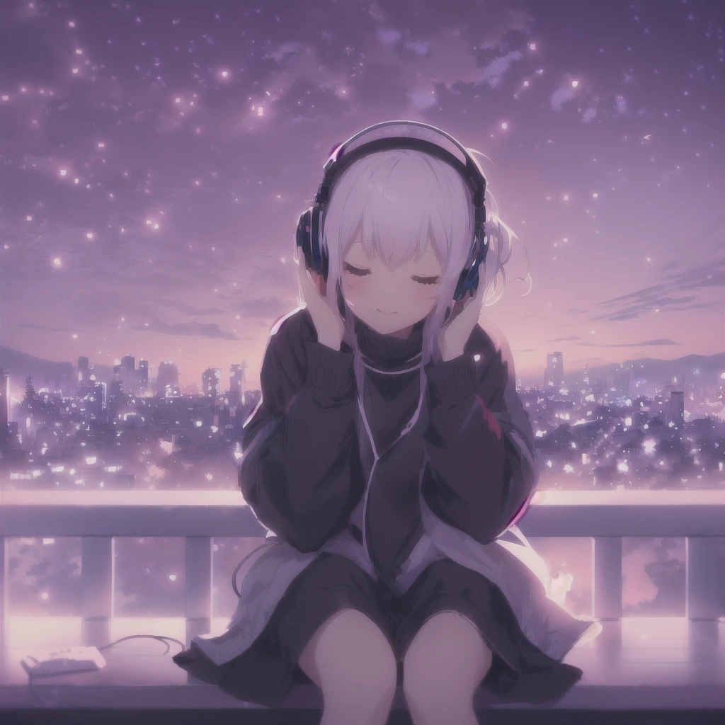night、Anime girl listening to music on the rooftop, Nightcore, Anime Style 4 k, anime wallpaper 4k, anime wallpaper 4k, Anime atmosphere, 4k anime wallpaper, Anime Style. 8k, Anime Background, anime art wallpaper 4k, anime art wallpaper 4k, Lo-fi art style, Lo-fi Girl, Anime Art Wallpapers 8K