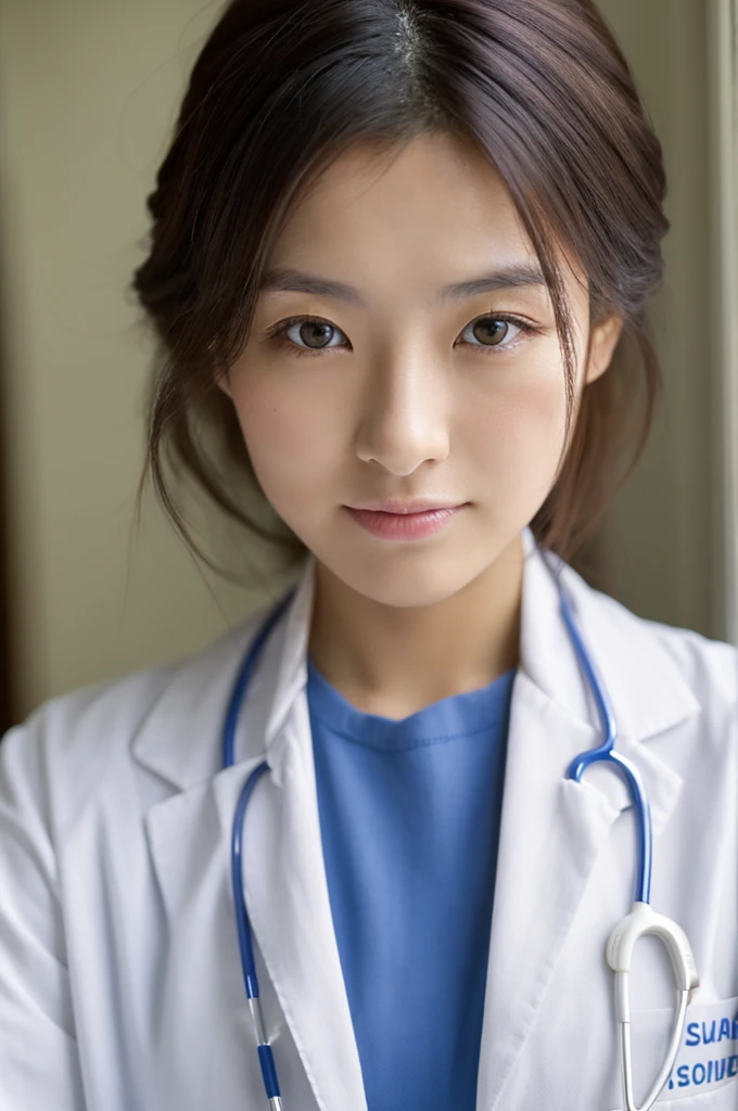 ((Highest quality)), ((masterpiece)), (detailed),Perfect Face,Japanese,Female doctor,White