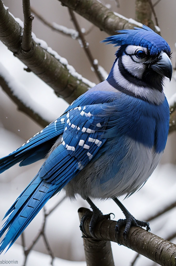 Badass epic mythological blue jay