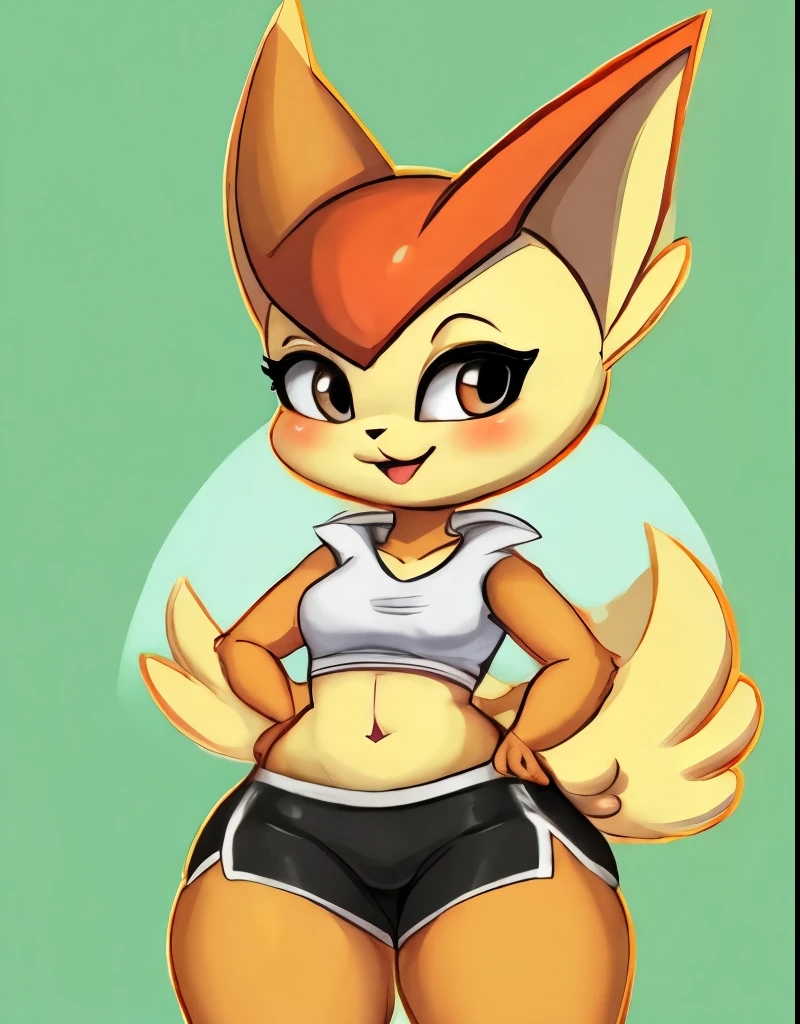 Victini, compression shorts, marca de buceta no short