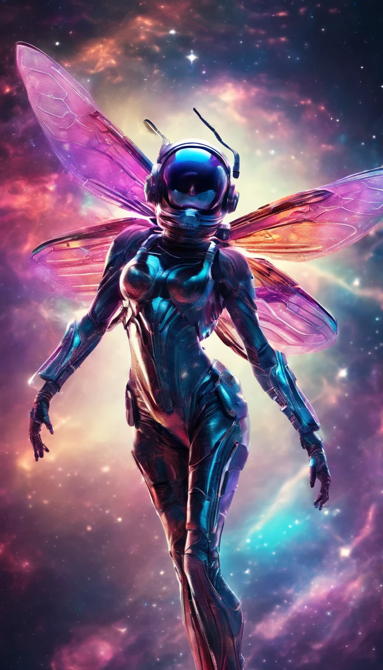 hard decor+dream glitch, reverse identity plasmatronics surreal glitch in the image of a female wasp