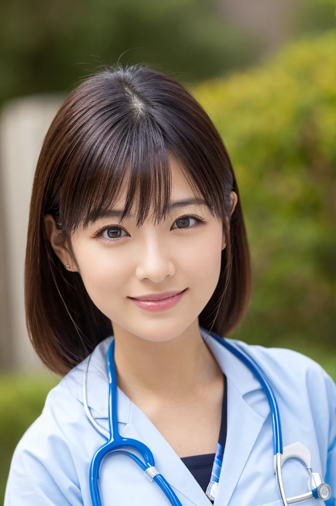 ((Highest quality)), ((masterpiece)), (detailed),Perfect Face,Japanese,Female doctor,White,Female announcer