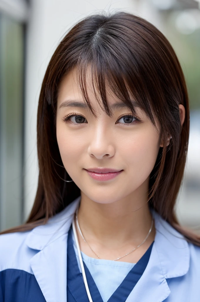 ((Highest quality)), ((masterpiece)), (detailed),Perfect Face,Japanese,Female doctor,White,Female announcer