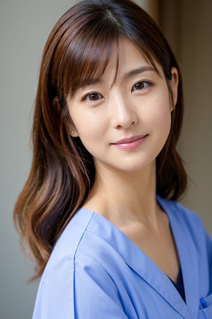 ((Highest quality)), ((masterpiece)), (detailed),Perfect Face,Japanese,Female doctor,White,Female announcer