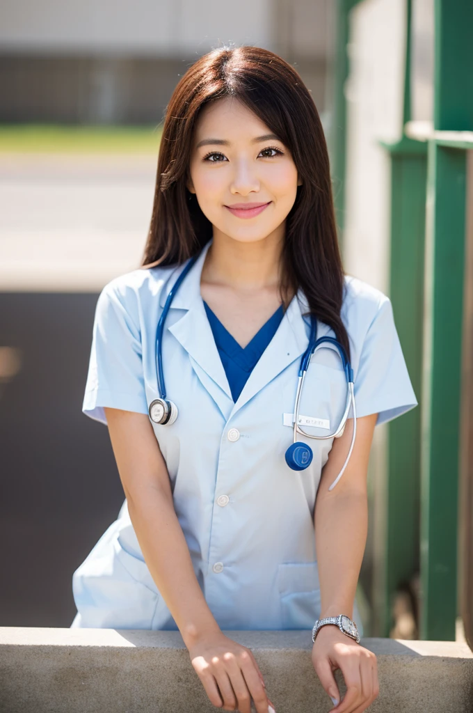 ((Highest quality)), ((masterpiece)), (detailed),Perfect Face,Japanese,Female doctor,White,Female announcer