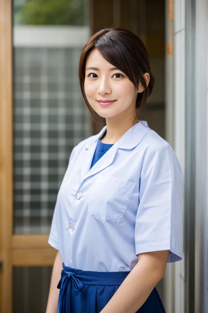 ((Highest quality)), ((masterpiece)), (detailed),Perfect Face,Japanese,Female doctor,White,Female announcer