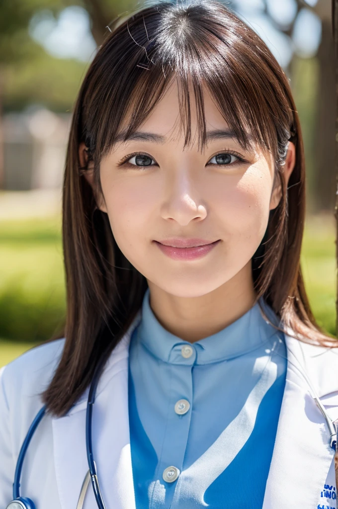 ((Highest quality)), ((masterpiece)), (detailed),Perfect Face,Japanese,Female doctor,White,Female announcer