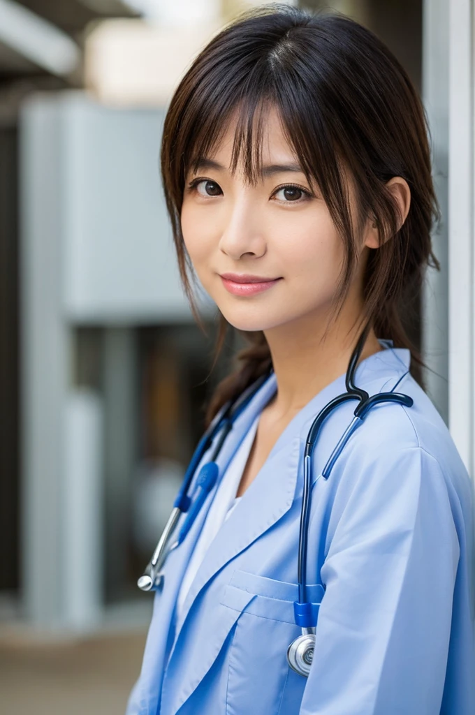 ((Highest quality)), ((masterpiece)), (detailed),Perfect Face,Japanese,Female doctor,White,Female announcer
