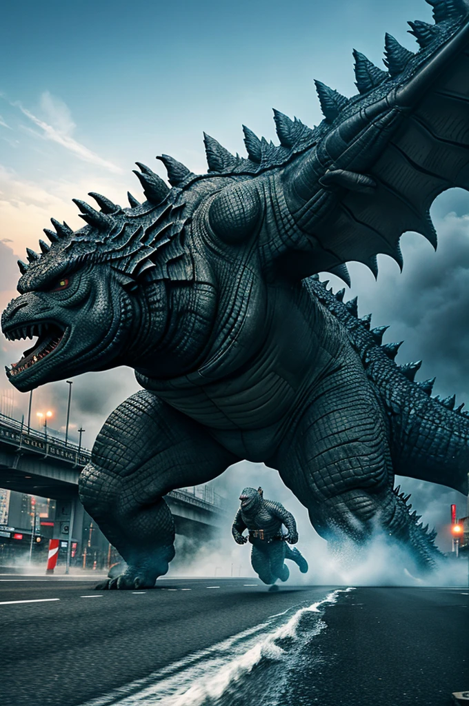 Godzilla people running 