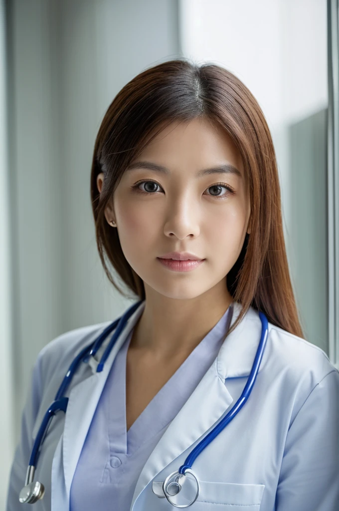 ((Highest quality)), ((masterpiece)), (detailed),Perfect Face,Japanese,Female doctor,White