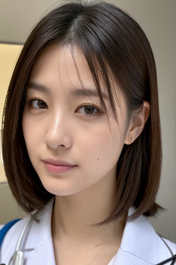 ((Highest quality)), ((masterpiece)), (detailed),Perfect Face,Japanese,Female doctor,White