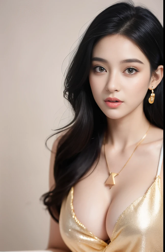 (masterpiece:1.3), (8 thousand, realistic, RAW photos, best quality: 1.4), (1 woman),(very sexy), (Beautiful makeover), (유난히 아름다운 realistic 얼굴), (Build a beautiful body) , (beautiful face), (beautiful face), (long eyelashes), (double eyelid), (realistic face), (black hair. parted, long hair:1.3), (아름다운 parted스타일), (realistic eyes), (really beautiful and delicate eyes), (beautiful and big breasts),(realistic skin), (beautiful skin), (absurd), (attractive), (ultra high resolution), (extremely realistic), (very detailed), (golden ratio), (necklace), (earring), (So beautiful and sexy)