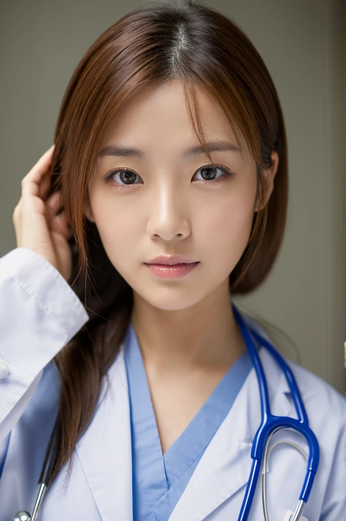 ((Highest quality)), ((masterpiece)), (detailed),Perfect Face,Japanese,Female doctor,White