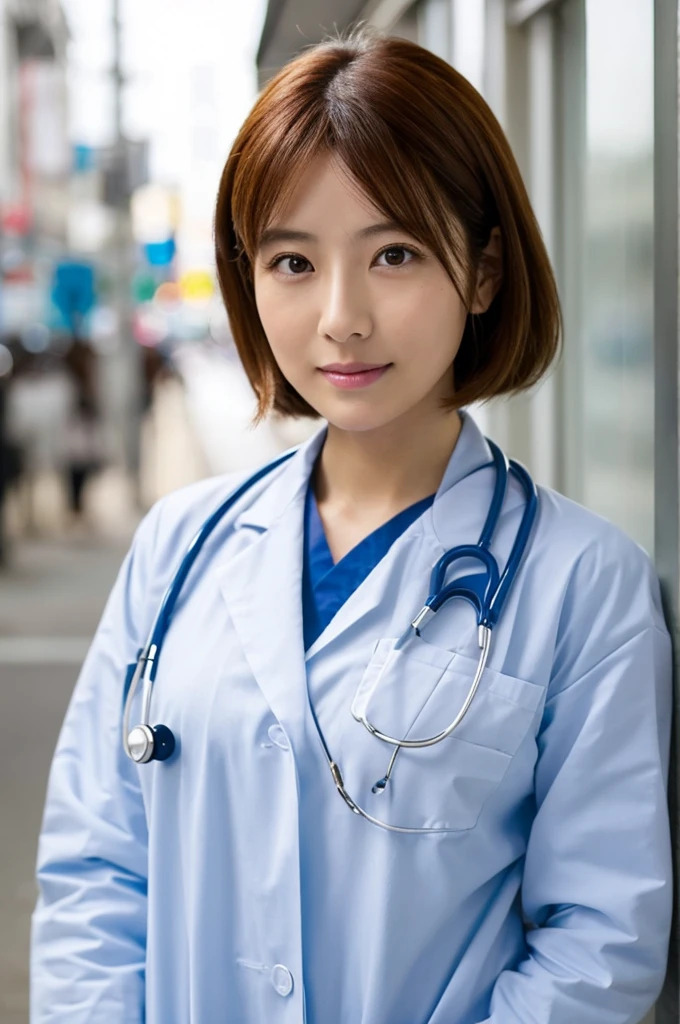 ((Highest quality)), ((masterpiece)), (detailed),Perfect Face,Japanese,Female doctor,White