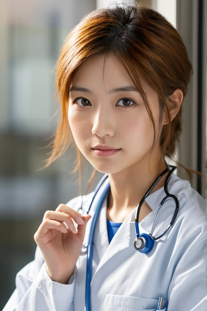 ((Highest quality)), ((masterpiece)), (detailed),Perfect Face,Japanese,Female doctor,White