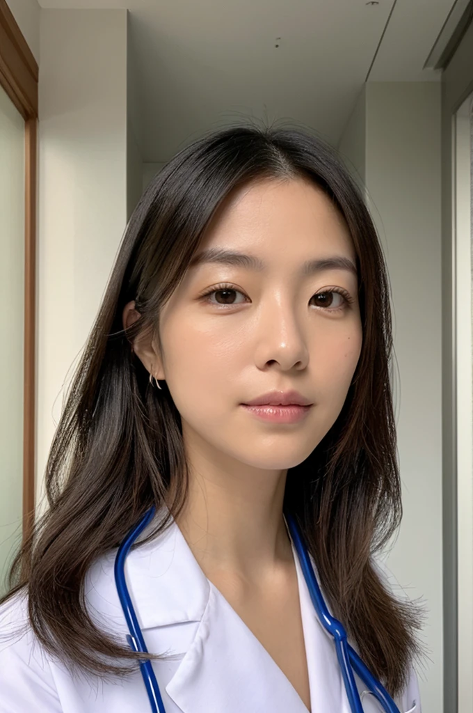 ((Highest quality)), ((masterpiece)), (detailed),Perfect Face,Japanese,Female doctor,White