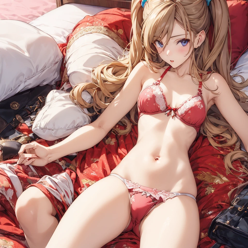 (((((1girl)))))(((((In the center))))))(master detailed anime)(master quality)(RAW Photos))(8K)(Realistic, photo Realistic:1.2), ((Highest quality))Sexy beauty bedroom on bed bra panty real human body,Perfect Anatomy(spread legs)(Asuka Langley Soryu)(Evangelion)(Brown Hair)(shine eyes)(Detailed eyes)(Detailed eyes)