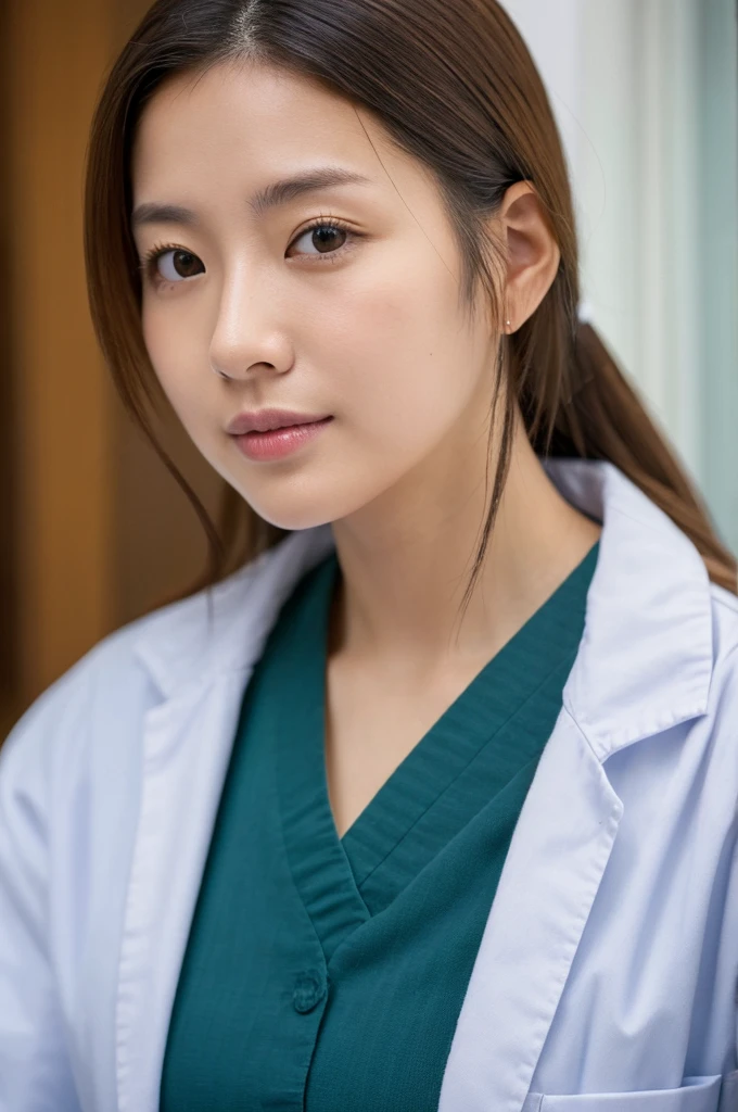 ((Highest quality)), ((masterpiece)), (detailed),Perfect Face,Japanese,Female doctor,White