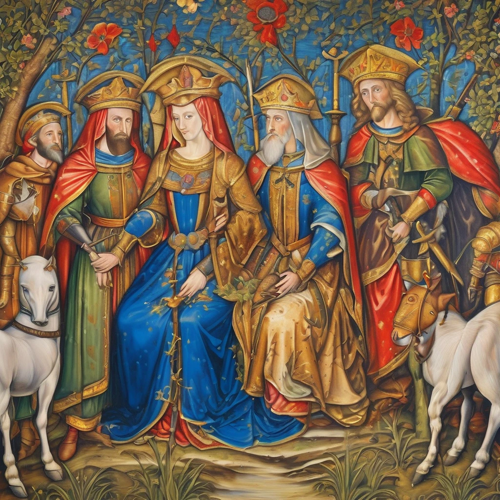 unique medieval painting, high quality, ultra hd, very vibrant and colored, high resolution,