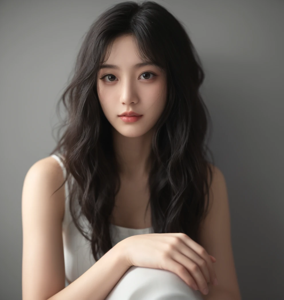 (8K, RAW photography, top-quality, tmasterpiece:1.2), A woman who is、18 year old Japan,full bodyesbian.{Movie Angle、wide angles、Do not split the screen、Look from the peephole}(Realistic skin 1.4)、(((Beige tunic、Beige dress)))、(((Dark bedroom)))((Changing clothes))、50mm lens、30 mm film、wide angles、(hair straight、Long、)、(brunette color hair、The forehead is covered by bangs、)、Black eyes、shiny skins.beautiful delicate face、Beautiful delicate eyes、{smallunderboob、small tits、Muscular body、Thick thighs}、Make a hole in each ear、