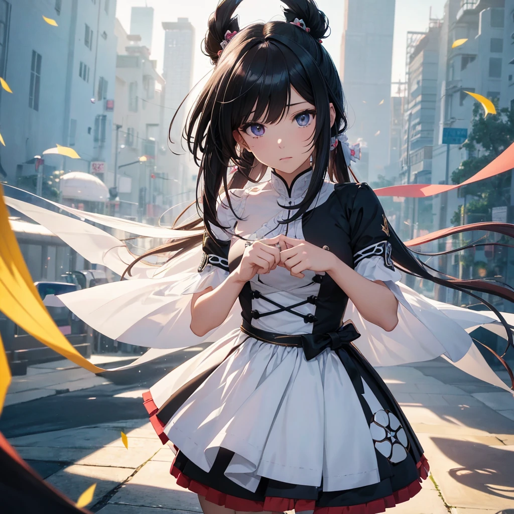 obra maestra,highest quality,impacto genshin,shenhe,Chica anime con cabello largo blanco y ojos azules con un vestido negro., Dios de pelo blanco, chica perfecta de pelo blanco, de arknights, tendencia en artstation pixiv, lindo anime waifu con un bonito vestido, estilo de anime4 K, mejor fondo de pantalla de anime 4k konachan, fondo de pantalla de arte anime 8 k