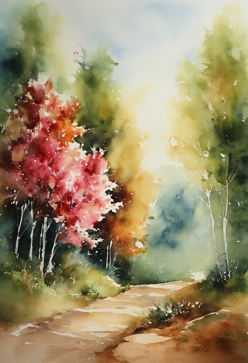 janela com pintura delicada aquarelada, melhorar qualidade
