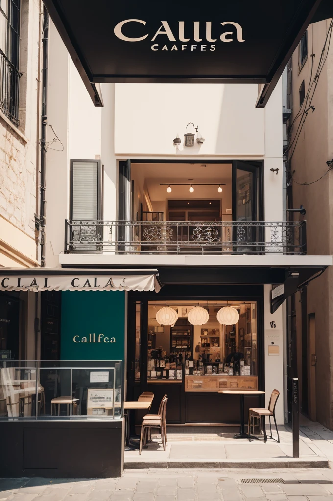 create an elegant and sophisticated logo with attractive colors for the CALLTA CAFÉS brand.