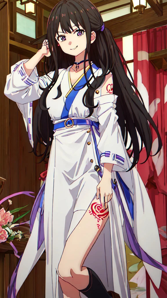 Highest quality, masterpiece, High resolution, 一人in, {Inoue_must_lycorisRecoil:1.15}, black_hair, length_hair, 前hair, purple_eye, Closed_mouth, ribbon, green_ribbon, head_ribbon, 1 personの女の子, anime_Coloring, Blurred, Blurred_background, Looking_in_Audience, (((Pixel Perfect, 細部まin完璧))), 一人in, 1 personの女の子, Inoueチェック, Licorice Uniform, Audienceを見る, mouthを閉じた, (((Pixel Perfect, 細部まin完璧))), 一人in, 1 person, Chisato Nishikigi, Uniform sake, Audienceを見て, smile, Chisato, 1 personの女の子, 一人in, chest, ネックribbon, Collared shirt, Uniform sake, Two-tone micro mini dress, Blue Dress, Long sleeve, Red Belt, (((1 personの女の子))),(((一人in))),(((1 person))).loafers、blackいソックス、女の子erson, whole body,(上eye遣い:1.4) alley, Contact us, Audienceに話しかける、Are Are standing、, 1 Girl}} Are standing,,{Show Viewer,, tattoo, High heels, Grin、smile, 軽いsmile, anger, blush, saliva, tattoo、Highlight the face、bad woman、sadistic、Are standing、Shaving, (下腹部のtattoo:1.5), (ハートのtattoo:1.5), (belly but ton: 1.1), (邪悪なsmile: 1.3), 女の子1 pon, whole body,(上eye遣い:1.4)choker、slave、 Big Breasts、chestの膨らみ,big、